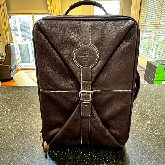 Lancel Leather Rolling Carry On Bag. - Picture 1 of 8
